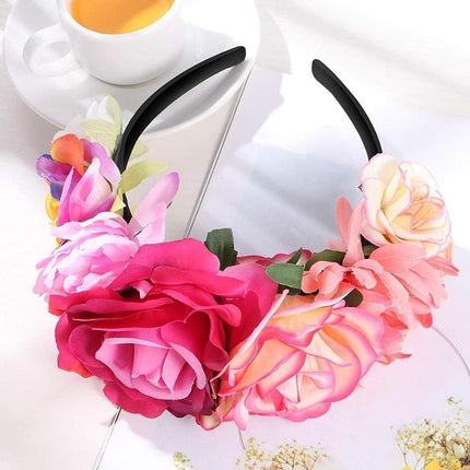 Halloween Vintage Rose Headband Adult Fancy Dress Costume Accessory Flower Party