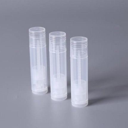 50pcs Lip Glaze Tubes Round Refillable PP Material Lip Balm Containers Red Tube