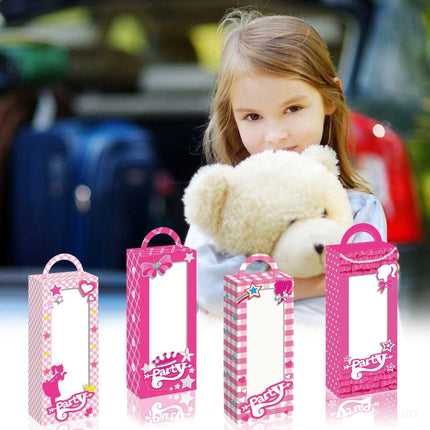 Barbie Red Pink Plaid Window Opening Gift Candy Box