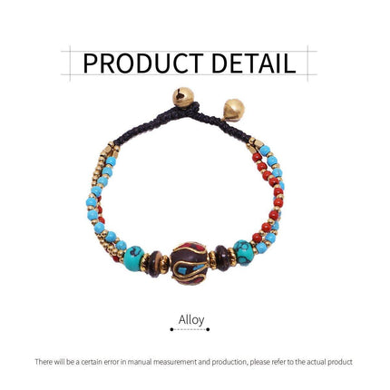 Ethnic Style Handmade Bracelet Color Stone Sky Bead Fashion Round Bead Bracelet