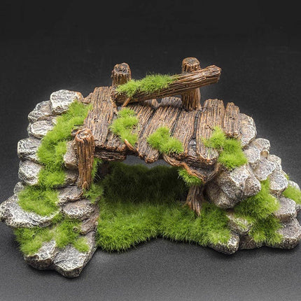 Fish Tank Moss Bridge Decoration Aquascape Rockery Ornament for Aquarium Design