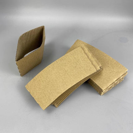 200X Coffee Cup Sleeves Kraft Paper Disposable Corrugated For Hot Or Cold 8/9CM