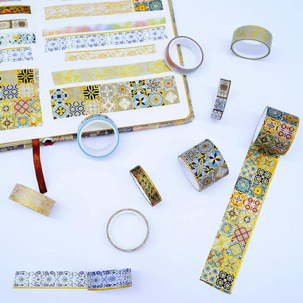 Gold Foil Washi Tape Set Decorative Craft Tape for Gift Wrapping Scrapbooking