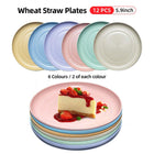 12pcs 15cm Round Ceramic Plate for Fruit Dumplings Household Vegetable Dish