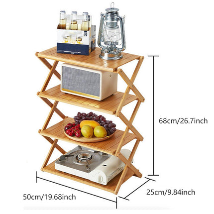 Portable Camping Shelf Multi-functional Picnic Organizer Folding Storage Rack