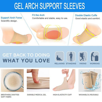 ARCH Support Shoe GEL Insole Flat Feet Pad PAIN RELIEF Plantar Fasciitis Foot 3 Pairs - Aimall