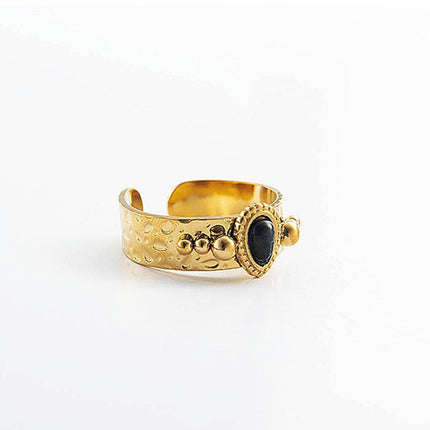 Natural Stone Ring Women Adjustable Boho Gemstone Fashion Jewelry Gift