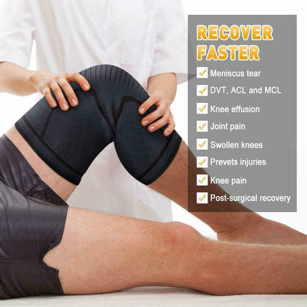 AOLIKES 3D Weaving Knee Support Brace Sleeve Joint Kneelet Leg Breathable Orange - Aimall