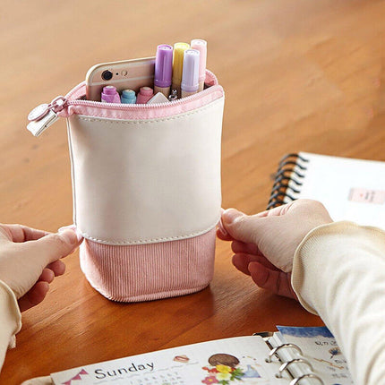Stretchable Canvas Pencil Case Cute Korean Style Variable Pull-down Pen Holder