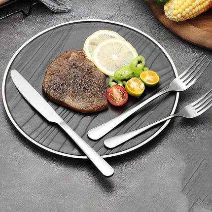 20/40pcs Stainless Steel Cutlery Set Knife Fork Spoon Western Hotel Tableware