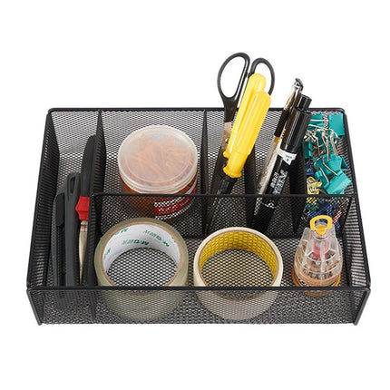 Creative Metal Hollow Pen Holder Desktop Organizer Student Pen Storage Basket