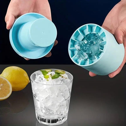 Silicone Ice Cube Tray Mould Ice Box Compartment Bucket for Easy Ice Making