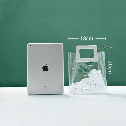 10 x Clear PVC Transparent Handbags for Shopping & Weddings - Aimall