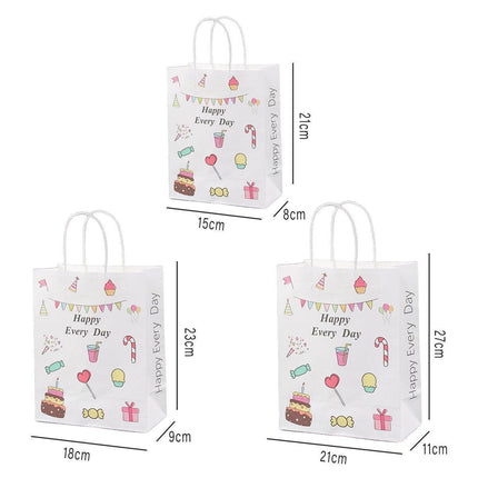 50PCS Colourful Kraft Paper Gift Bags Reusable Party Favor Bags for School Events