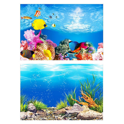 Aquarium Background Fish Tank Wallpaper Double Sided Decoration Sticker Paper