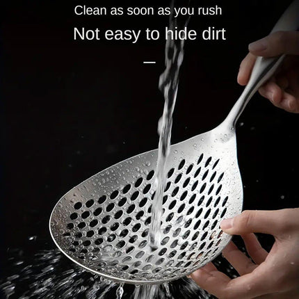 304 Stainless Steel Kitchen Colander Long Handle Noodle Dumpling Strainer Spoon