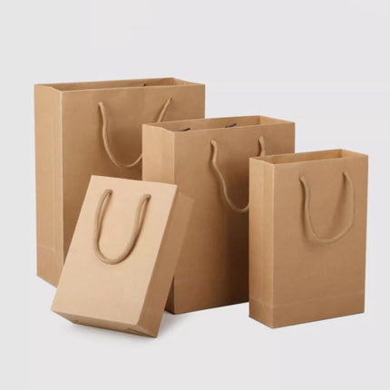 25pcs Paper Gift Bags Handbag Kraft Party Favor Bags Wedding Packaging Set