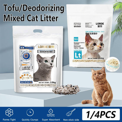 2.5/2.6KG Pet Mixed Deodorant Cat Litter Tofu Corn Cat Litter Flush Toilet - Aimall
