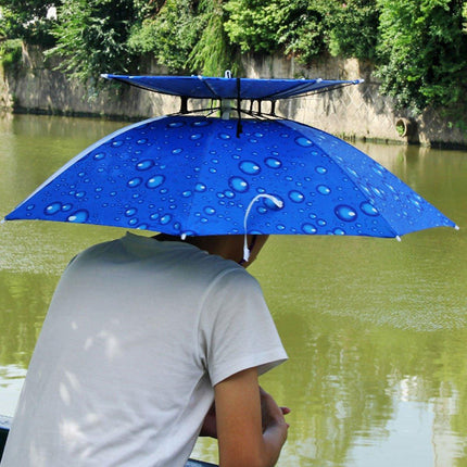 2-Layer Outdoor Foldable Sun Umbrella Hat Fishing Camping Headwear Cap Head Hat