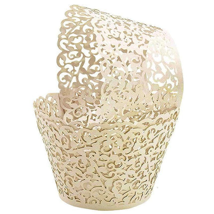 25x Laser Cut Cupcake Wrappers Filigree Case Wedding Baby Party Many Colour - Aimall
