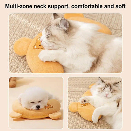 Dog Pet U Shaped Pillow Cartoon Breathable Cat Sleeping Cushion for All Seasons