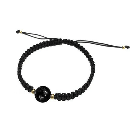 Crystal Peach Blossom Braided Rope Lucky Beads Bracelet Couples Women Men Gift - Aimall