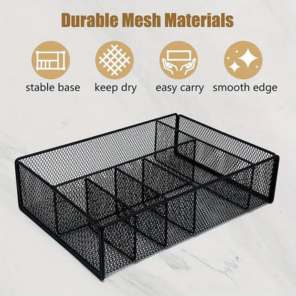 Creative Metal Hollow Pen Holder Desktop Organizer Student Pen Storage Basket