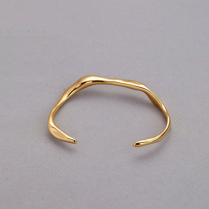 Minimalist Plain Solid Ring Bracelet Women Fashion Simple Open Cuff Bangle