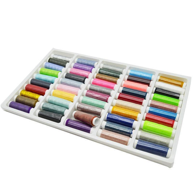 50 Rolls Polyester Colors Sewing Thread Box Kit Set For DIY Sewing Machine Home - Aimall