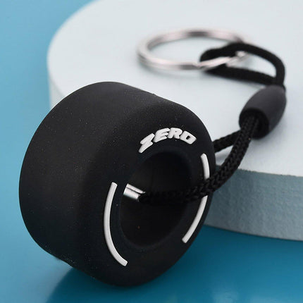 Creative PVC Soft Rubber Tire Keychain Car Key Pendant Schoolbag Accessories