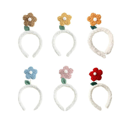 Cute Sunflower Headband Girl Women Party Hair Band Lamb Wool Hoop Clip Face Wash - Aimall