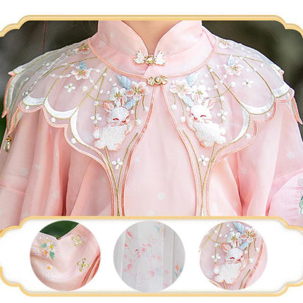 Chinese Girls Embroidered Dress Floral Tang Suit Hanfu Fairy Ancient Costume New - Aimall