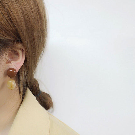 Vintage Coffee Earrings for Women Artistic Temperament Retro Style Jewellery