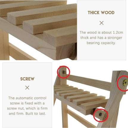 Wooden Desktop Storage Rack Double-Layer Desktop Storage Shelf Folding Organizer