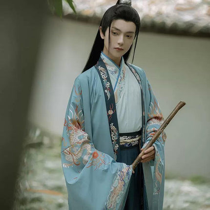 Man Traditional Costume Chinese Hanfu Festival Clothing Performance Outfit - Aimall