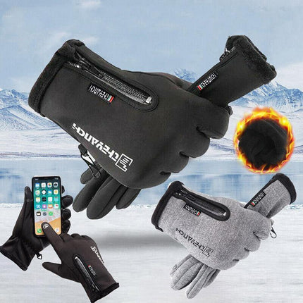 Winter Gloves Waterproof Thermal Touch Screen Thermal Windproof Warm Black - Aimall