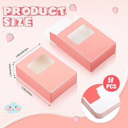 50X Soap Packaging Boxes Paper Box Kraft Window Rectangular