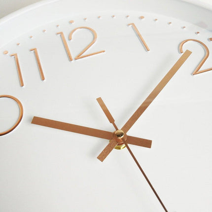 12Inch Silent Wall Clock Decorative Simple Plastic Clock for Living Room Home