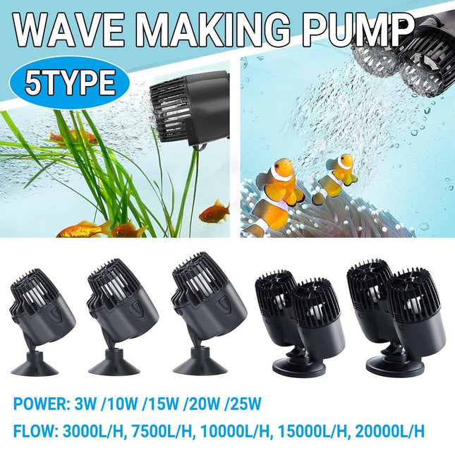 3000-20000LPH Wave Maker Aquarium Fish Tank Suction Cup Powerhead Water Air Pump - Aimall