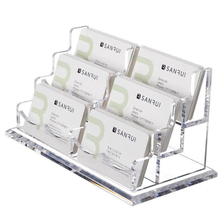 Acrylic Business Card Holder Multi Layer Organizer Desk Display Stand Office
