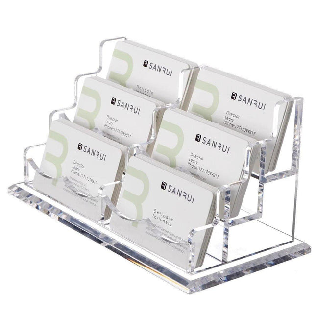 Acrylic Business Card Holder Multi Layer Organizer Desk Display Stand Office