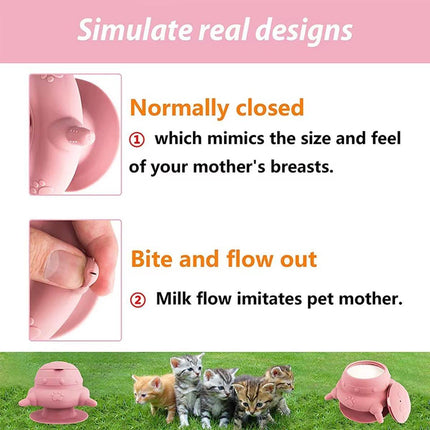 Silicone Pet Feeding Device Anti-choking Bionic Breast-feeding Water Feeder