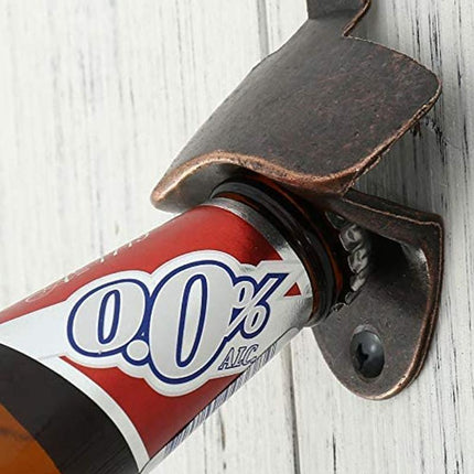 10X Rustic Cast Iron Bottle Opener With Screws Zinc Alloy Wall Mounted Opener - Aimall