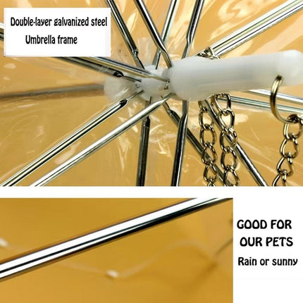 Pet Dog Transparent Umbrella 30 inch Diameter With Dog Leash For Rain Walking Outdoor