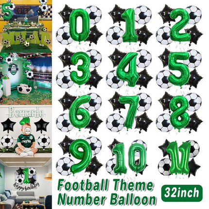 32 Inch Green Soccer Balloons 5 Pieces Set World Cup Birthday Party Decoration