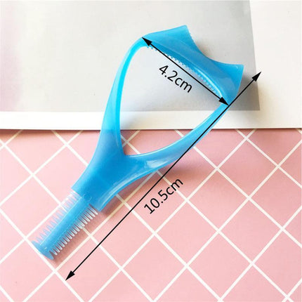 3 In 1 Eyelash Mascara Makeup Guard Protect Tool Applicator Curler Comb Lashes - Aimall
