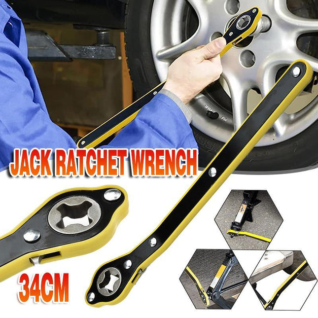 Car Labor-Saving Jack Ratchet Wrench Wheel Hand Crank Cross Wrench Repair Tool - Aimall