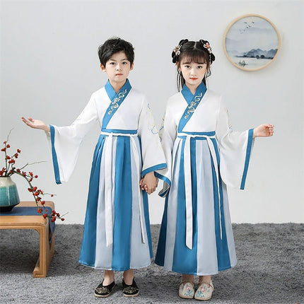 Traditional Chinese Conjoined Hanfu for Boys and Girls Elegant Festival Outfit