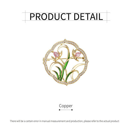 Retro Orchid Brooch Classic Chinese Style Delicate Pin Cheongsam Decoration