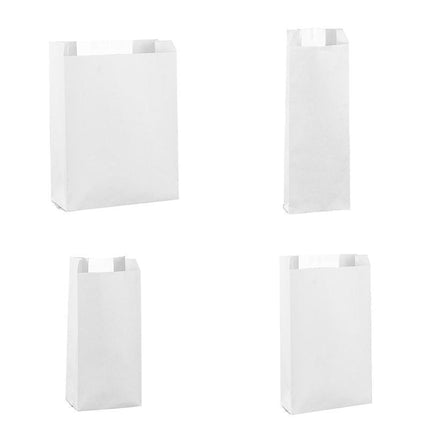 Takeaway Storage Baking Bread Bag Toast Food Packaging Bag Kraft Paper Bag White - Aimall